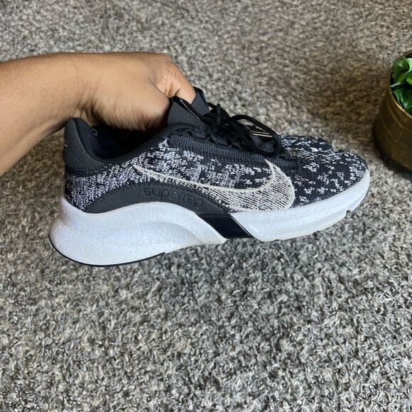 Nike Black White Super Rep Go 3 Flyknit Sneakers Shoe Womens Size 6.5 - Picture 4 of 10